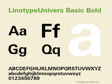 LinotypeUnivers Basic Bold 001.000 Font Sample