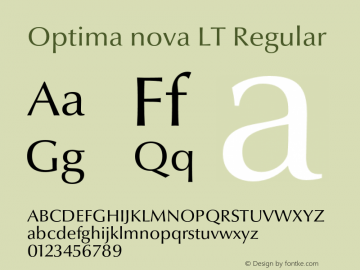 Optima nova LT Regular 001.000 Font Sample