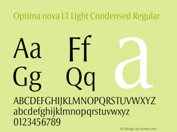 Optima nova LT Light Condensed Font Family|Optima nova LT Typeface-Fontke.com For Mobile