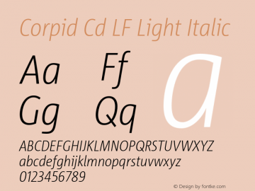 Corpid Cd LF Light Italic 001.000 Font Sample