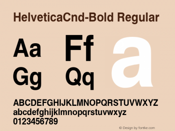 HelveticaCnd-Bold Regular Converted from D:\NYFONT\ST000000.TF1 by ALLTYPE Font Sample