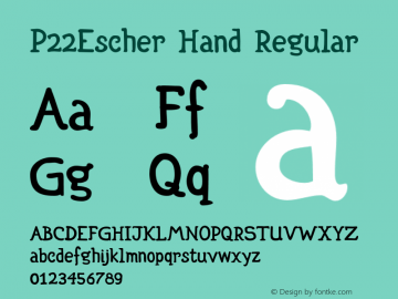 P22Escher Hand Regular 001.000 Font Sample