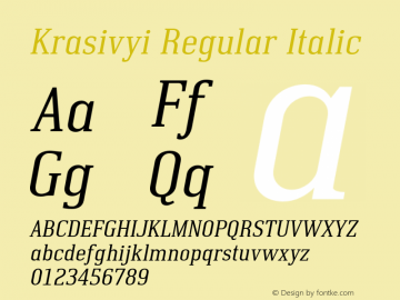 Krasivyi Regular Italic 001.000图片样张
