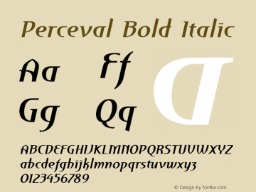 Perceval Bold Italic 001.000 Font Sample