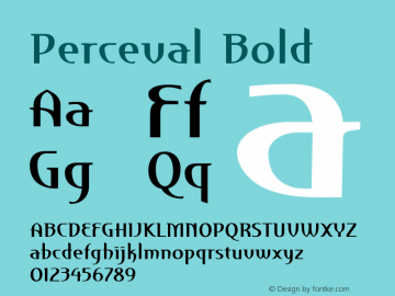 Perceval Bold Version 001.000 Font Sample