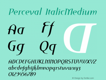 Perceval ItalicMedium Version 001.000 Font Sample