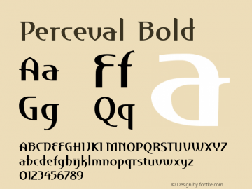 Perceval Bold Version 001.000 Font Sample