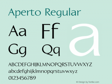 Aperto Regular OTF 1.0;PS 001.000;Core 116;AOCW 1.0 161 Font Sample