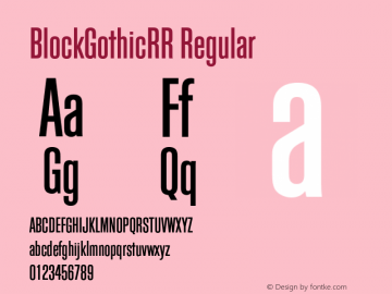 BlockGothicRR Regular 001.004图片样张