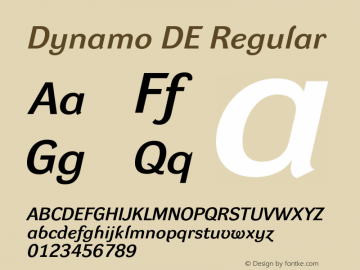 Dynamo DE Regular 001.000 Font Sample