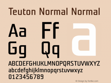 Teuton Normal Normal 001.000 Font Sample