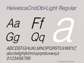 HelveticaCndObl-Light Regular Converted from D:\NYFONT\ST000083.TF1 by ALLTYPE图片样张