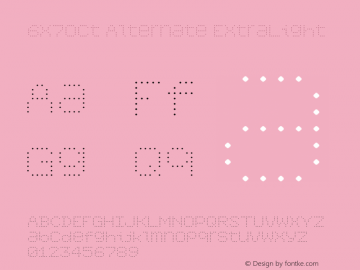 6x7oct Alternate ExtraLight version 1.00 Font Sample