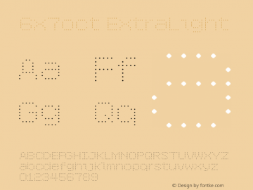 6x7oct ExtraLight Version 1.00 Font Sample