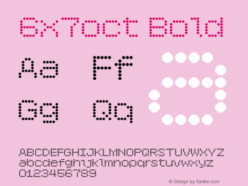 6x7oct Bold version 1.00 Font Sample