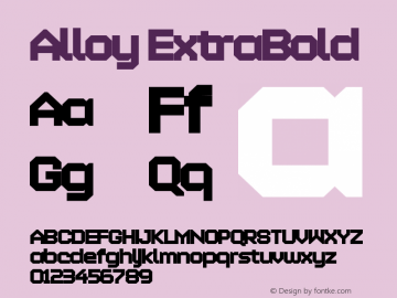 Alloy ExtraBold Version 1.00 Font Sample