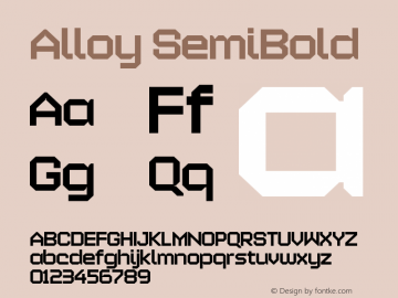 Alloy SemiBold Version 1.00 Font Sample