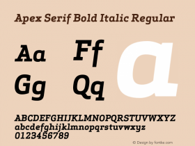 Apex Serif Bold Italic Regular 005.000图片样张