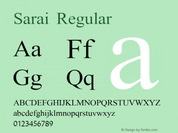 Sarai Regular 1.0 Font Sample