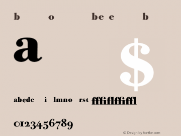 Bodoni Old Face BE Expert Bold 001.000 Font Sample