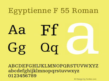 Egyptienne F 55 Roman 001.000 Font Sample