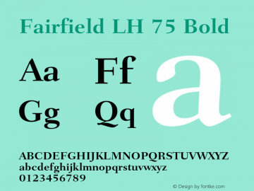 Fairfield LH 75 Bold 001.002 Font Sample