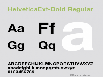 HelveticaExt-Bold Regular Converted from D:\NYFONT\ST000002.TF1 by ALLTYPE图片样张