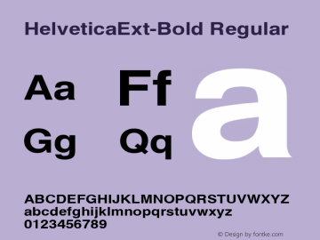 HelveticaExt-Bold Regular Converted from C:\EMSTT\ST000002.TF1 by ALLTYPE Font Sample
