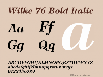 Wilke 76 Bold Italic 001.000图片样张