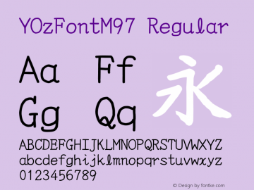 YOzFontM97 Regular Version 2.41图片样张