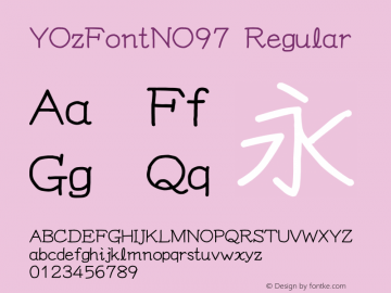 YOzFontNO97 Regular Version 11.11 Font Sample