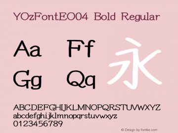 YOzFontEO04 Bold Regular Version 12.12 Font Sample