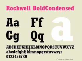 Rockwell BoldCondensed Version 1图片样张