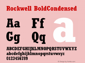 Rockwell BoldCondensed Version 001.000图片样张