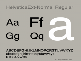 HelveticaExt-Normal Regular Converted from C:\EMSTT\ST000020.TF1 by ALLTYPE Font Sample