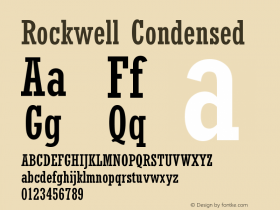 Rockwell Condensed Version 001.000图片样张