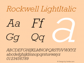 Rockwell LightItalic Version 001.000图片样张