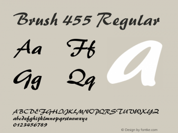 Brush 455 Regular 003.001 Font Sample
