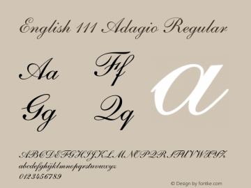 English 111 Adagio Regular 003.001 Font Sample