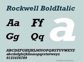 Rockwell BoldItalic Version 001.000图片样张