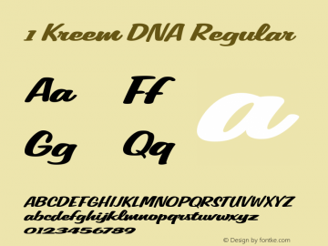 1 Kreem DNA Regular Macromedia Fontographer 4.1 8/8/99图片样张