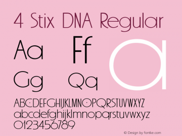 4 Stix DNA Regular Macromedia Fontographer 4.1 11/5/99图片样张