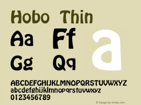 Hobo Thin Version 001.000 Font Sample