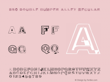 850 double bumper alley Regular Altsys Fontographer 4.1 6/14/99 Font Sample