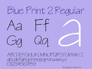 Blue Print 2 Regular Rev. 003.000 Font Sample