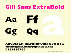 Gill Sans ExtraBold Version 0 Font Sample