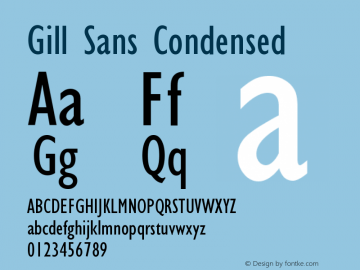 Gill Sans Condensed Version 1 Font Sample