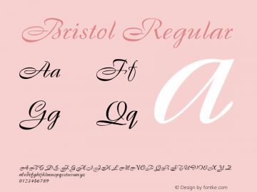 Bristol Regular 1.0 Fri Nov 10 12:23:39 1995图片样张