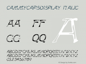 CammyCapsDisplay Italic The IMSI MasterFonts Collection, tm 1995, 1996 IMSI (International Microcomputer Software Inc.) Font Sample