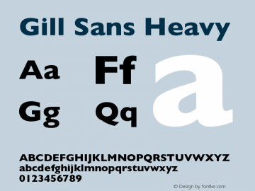 Gill Sans Heavy Version 001.003 Font Sample